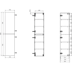 kielle Vysoká skříňka závěsná, 160x35x35 cm, zlatý dub 50027011