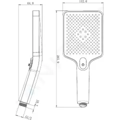 kielle Set sprchové hlavice, tyče a hadice, matná černá 20418SE4