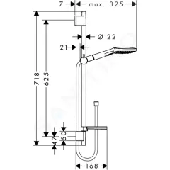Hansgrohe Sprchová souprava 120, 3 proudy, chrom 26620000