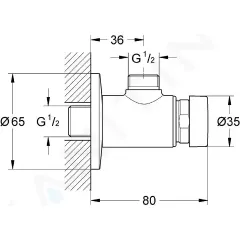 Grohe Samouzavírací nástěnný ventil, chrom 36267000