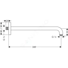 Hansgrohe Sprchové rameno, délka 39 cm, chrom 27446000