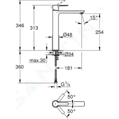 Grohe Baterie pro umyvadlovou mísu, chrom 23405001
