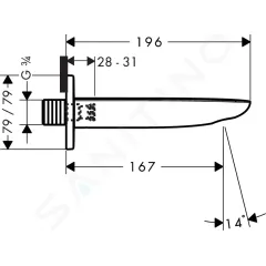 Hansgrohe Vanový výtok, bílá/chrom 15412400