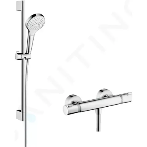 Hansgrohe Sprchový set Vario s termostatem, 3 proudy, sprchová tyč 65 cm, bílá/chrom 27013400