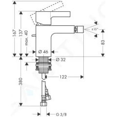 Hansgrohe Bidetová baterie s výpustí, chrom 31261000