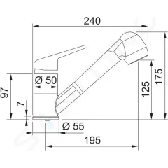 Franke Dřezová baterie FC 9547.085, s výsuvnou sprškou, pískový melír 115.0470.665