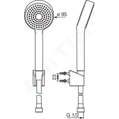 Hansa Set sprchové hlavice, držáku a hadice, chrom 44680113