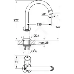 Grohe Umyvadlový ventil, chrom 20393001