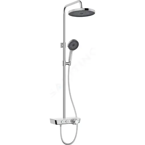 kielle Sprchový set s termostatem, 26 cm, 3 proudy, chrom/bílá/černá 20602000