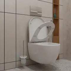 kielle WC štětka nástěnná s držákem, matné sklo/chrom 40502000