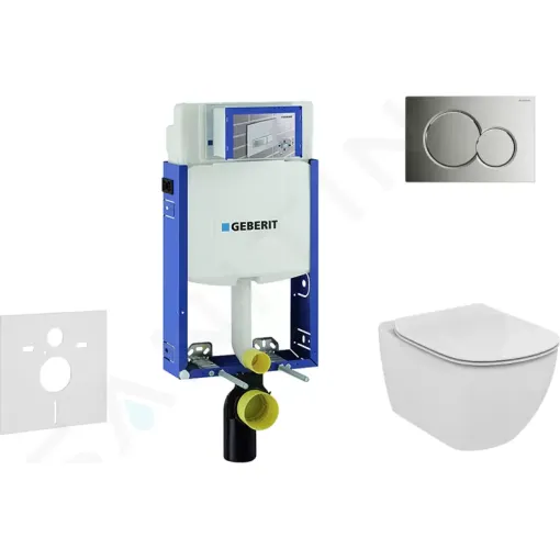 Geberit Set předstěnové instalace, klozetu a sedátka Ideal Standard Tesi, tlačítka Sigma01, lesklý chrom 110.302.00.5 NF2