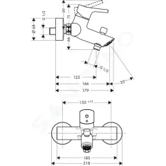 Hansgrohe Vanová baterie, chrom 72400000