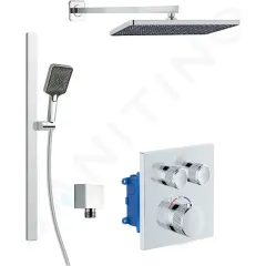 kielle Termostatická baterie pod omítku, pro 2 spotřebiče, s příslušenstvím a tělesem, chrom 20611SPT30