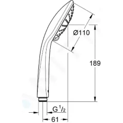 Grohe Sprchová hlavice Rainshower 110, 2 proudy, chrom 27220000