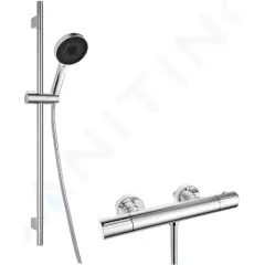 kielle Sprchový set s termostatickou baterií, tyčí, hadicí a sprchovou hlavicí, chrom 20602SNT10
