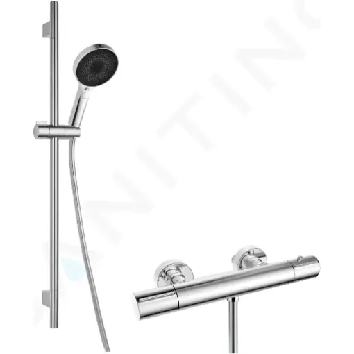 kielle Sprchový set s termostatickou baterií, tyčí, hadicí a sprchovou hlavicí, chrom 20602SNT10