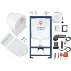 Grohe Set předstěnové instalace, klozetu Serel a sedátka softclose, tlačítko Skate Cosmopolitan, chrom 38528SET-KH