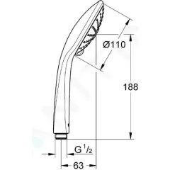 Grohe Sprchová hlavice Massage, 3 proudy, chrom 27221000