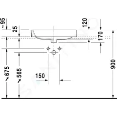 Duravit Umyvadlo 60x46 cm, s přepadem, s otvorem pro baterii, bílá 2315600000