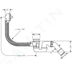 Hansgrohe Odtoková a přepadová souprava 58140180