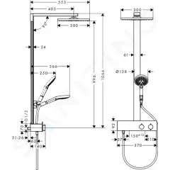 Hansgrohe Sprchový set, s termostatem, 30x30 cm, EcoSmart, chrom 27362000