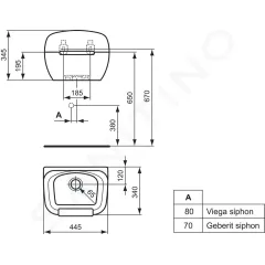 Ideal Standard Výlevka Duoro, 45x34x35 cm, bílá R380601