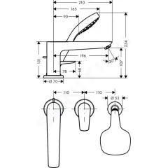 Hansgrohe Baterie na okraj vany, 3-otvorová instalace, chrom 71731000