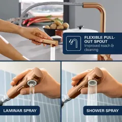 Grohe Dřezová baterie s výsuvnou sprškou, kartáčovaný Warm Sunset 30270DL0