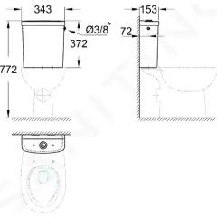 Grohe Splachovací nádrž, 34x15 cm, boční přívod vody, alpská bílá 39437000