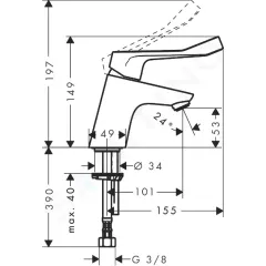 Hansgrohe Umyvadlová baterie, chrom 31914000