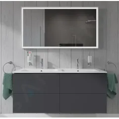 Duravit Dvojumyvadlo nábytkové 130x49 cm, s přepadem, 2 otvory pro baterie, bílá 2336130000