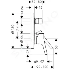 Hansgrohe Vanová baterie pod omítku, chrom 72405000