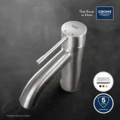 Grohe Páková umyvadlová baterie s výpustí, supersteel 23589DC1
