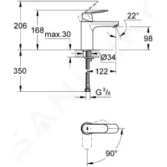 Grohe Páková umyvadlová baterie ES, chrom 2339800E