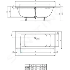 Ideal Standard Vana DUO 170x75 cm, bílá E106601