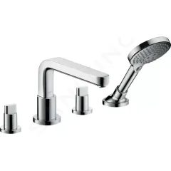 Hansgrohe Čtyřotvorová vanová baterie na okraj vany s výtokem 220 mm, chrom 31447000