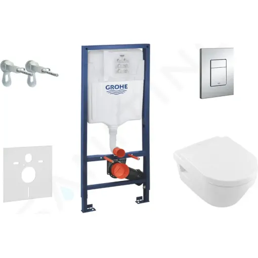 Grohe Set předstěnové instalace, klozetu a sedátka Villeroy & Boch, tlačítka Skate Cosmopolitan, chrom 38528SET-KB