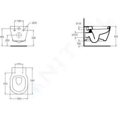 Ideal Standard Závěsné WC, bílá E823201