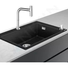 Hansgrohe Set dřezu a baterie C51-F660-07, grafitová černá/chrom 43218000