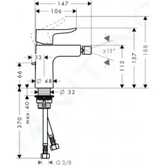 Hansgrohe Bidetová baterie s výpustí, chrom 31280000