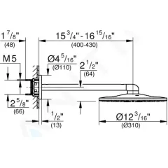 Grohe Hlavová sprcha 310, sprchové rameno 43 cm, 2 proudy, chrom 26475000
