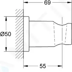 Grohe Nástěnný držák sprchy, chrom 27074000