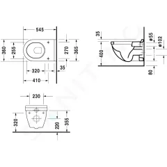 Duravit Závěsné WC, 360x540 mm, bílá 2206090000