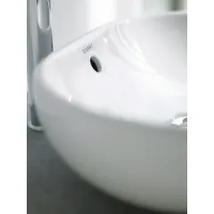 Duravit Umyvadlo na desku 50x35 cm, s přepadem, bez otvoru pro baterii, bílá 0335500000