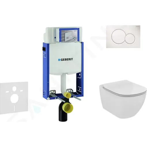 Geberit Set předstěnové instalace, klozetu a sedátka Ideal Standard Tesi, tlačítka Sigma01, alpská bílá 110.302.00.5 NF1