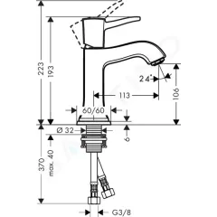 Hansgrohe Umyvadlová baterie, chrom/vzhled zlata 31301090