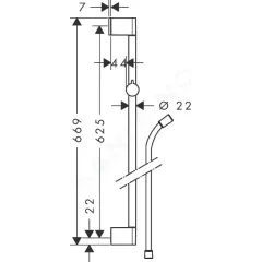 Hansgrohe Sprchová tyč 650 mm, chrom 26503000