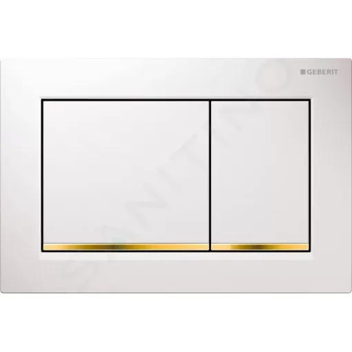 Geberit Ovládací tlačítko splachování, bílá/pozlacená 115.080.KK.1