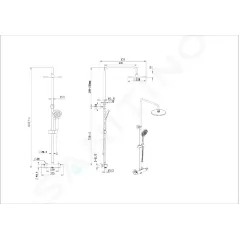 kielle Sprchový set s termostatem, 23 cm, 3 proudy, chrom 20602020