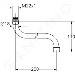 Grohe Ramínko pro kuchyňskou nástěnnou baterii, chrom 13051000